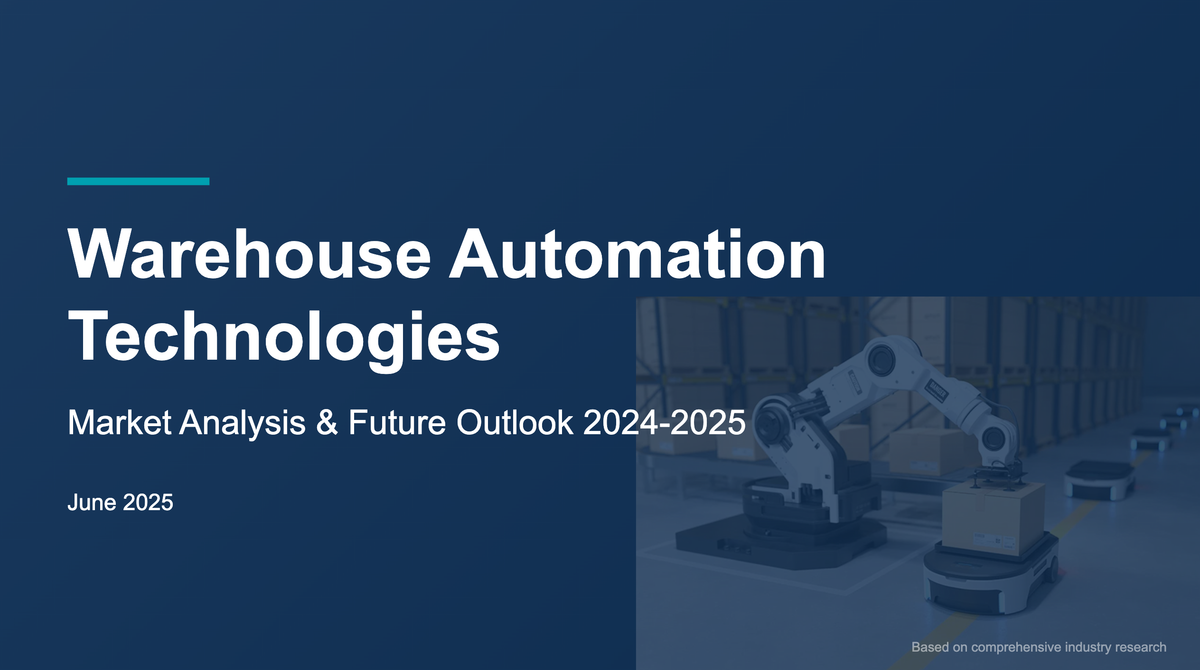 Report: Warehouse Automation Technologies - Market Analysis, Key Players, and Investment Trends