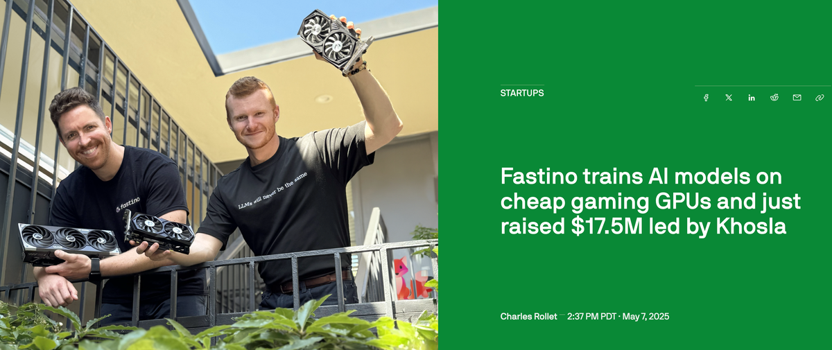 Fastino trains AI models on cheap gaming GPUs and just raised $17.5M led by Khosla